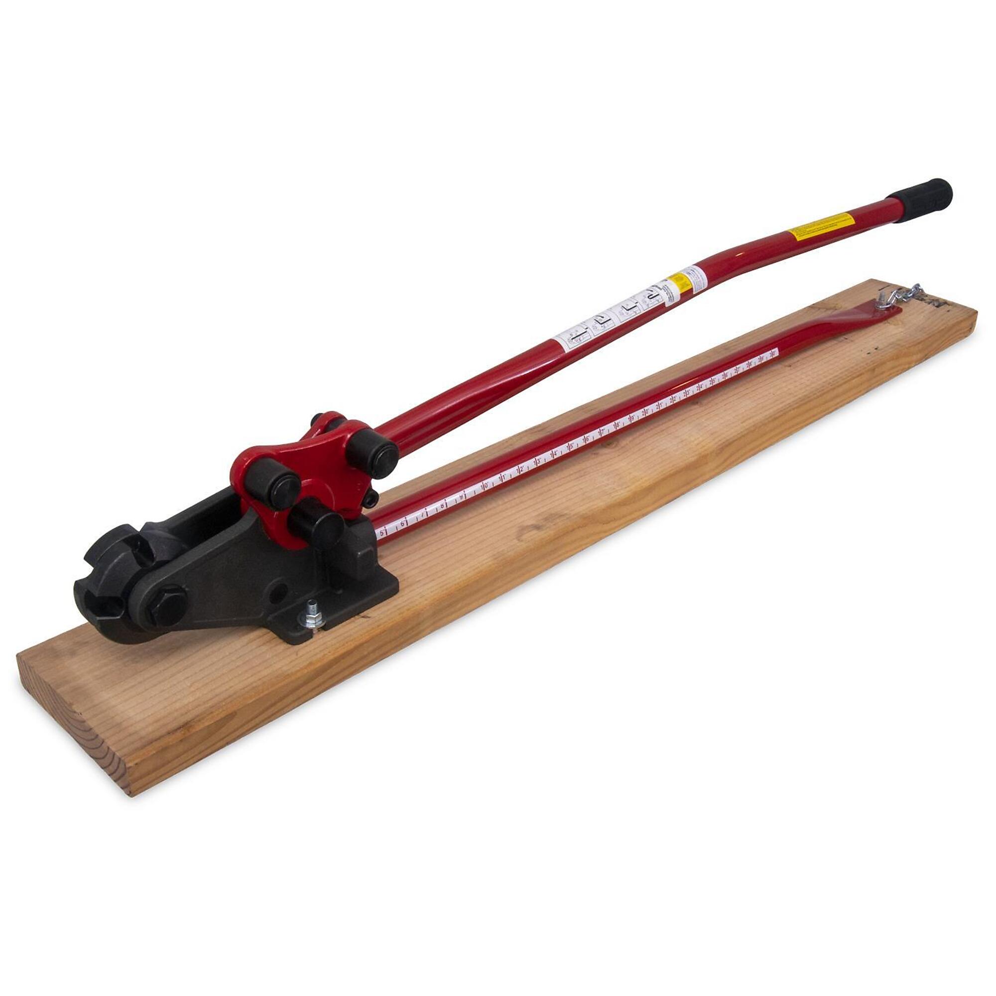 Marshalltown Open Jaw Rebar Cutter/Bender - Cuts and Bends Up to #5 Rebar, 52in. Handle, Built-In Ruler, Model# RCB63